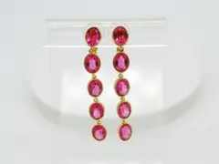 スワロフスキー SWAROVSKI イヤリング クリスタル ピンク系 ゴールド系