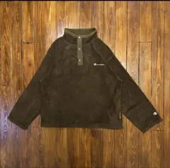 【Champion チャンピオン】ハーフジップフリースプルオーバー　刺繍ロゴ