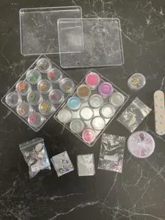 ネイルパーツセット フラワー グリッター