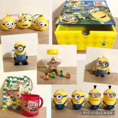 ミニオンズ グッズ 13点 カップ 巾着袋 キーホルダー 空箱 おきあがりこぼし