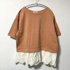 studio CLIP 半袖Tシャツ トップス スカラップレース フリーサイズ