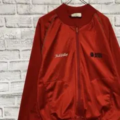 ジャージ　トラックジャケット　レッドM ロゴ刺繍85