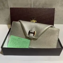 【未使用】傳濱野　sofille（ソフィーユ）　ギャルソン長財布　シルバーカラー