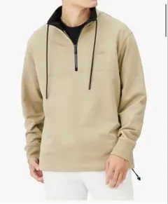 Lacoste ベージュ ハーフジップ トレーナー
