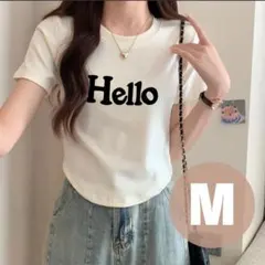 最安値　Hello　Tシャツ　ホワイト　M　シンプル　定番