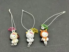 산리오 ハローキティ 十二支 着ぐるみ ストラップ 3種セット 希少品 牛戌午