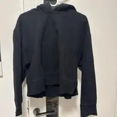 ZARA ブラック クロップド フードパーカー M