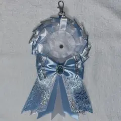 痛ロゼット 5.6mm ブルー 水色 リボン 缶バッジ