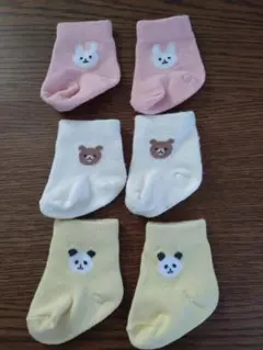 ベビー靴下セット（ウサギ・クマ・パンダ）