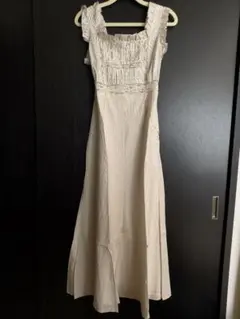 deicy me coutureピンストライプレースmixドレス ホワイト