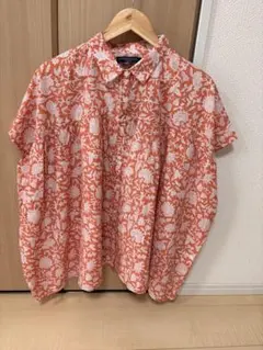総柄ブラウス オレンジ Mサイズのサムネイル