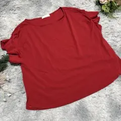 【anySiS】赤 半袖 Tシャツ ゆったりシルエット　オンワード樫山