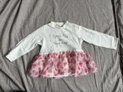 フラワープリント付き長袖Tシャツ