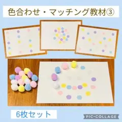 色合わせ・マッチング③ (パステル)保育教材　療育　発達支援　モンテッソーリ