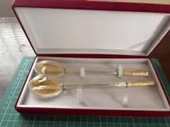 銀製 韓国スプーン 箸セット 金彩装飾 約225g - メルカリ