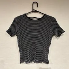 エーランド　Tシャツ　ボーダー　リブ　美品　新品同様　韓国　y2k　半袖のサムネイル