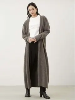 ミラオーウェン　ニットロングカーディガン　グレー　S