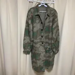 迷彩柄 ボタン付き長袖コート