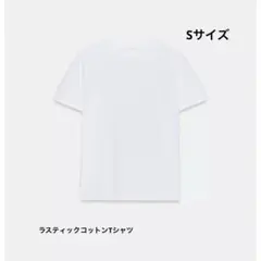 ZARA ラスティックコットンTシャツ ホワイト　Tシャツのサムネイル