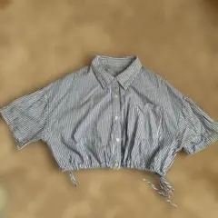 INGNIストライプ クロップドシャツ 半袖