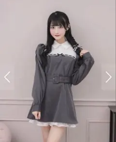 pium ヨーク切替ベルト付きプリーツミニワンピース - メルカリ