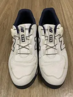 New Balance 574 ゴルフシューズ ホワイト/ネイビー