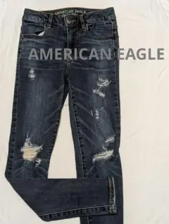 American Eagle●スキニーデニム ダメージ加工　スーパーストレッチ