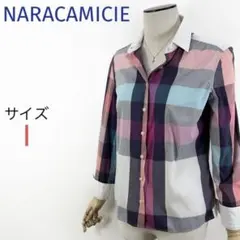 ナラカミーチェ NARACAMICIE 長袖クレリックブラウス マルチカラー Mのサムネイル