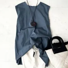 セオリーリュクス クルーネックプルオーバー ノースリーブカットソー コットン