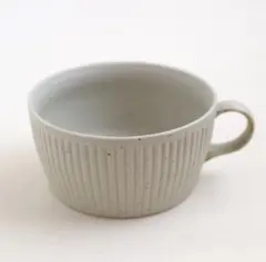【週末sale】新品未使用 波佐見焼 UKIBORI スープカップ マット 生成のサムネイル