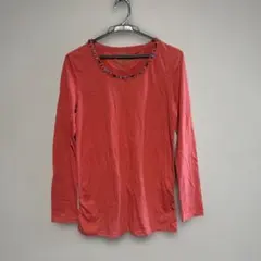 ビーズ装飾付き長袖Tシャツ