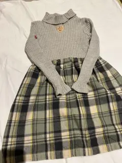 familiar タートルネック 長袖ワンピース 110
