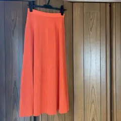 INDIVI シャイニーニットプリーツスカート