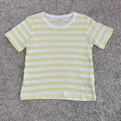 無印良品 ボーダーTシャツ 140cm イエロー
