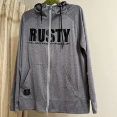 RUSTY メンズフルジップパーカー グレー
