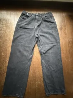 ブラックデニムパンツ ワイドシルエット