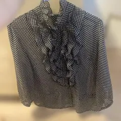 C.P.A. フリル付きドット柄長袖シャツ 9R