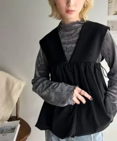 前後2way異素材バルーンベスト