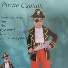 ハロウィン 海賊キャプテン コスプレ 仮装 キッズ 子供 6点セット Lサイズ