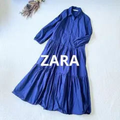 ZARA ザラ ワンピース ロング マキシ丈 シャツ ティアード M
