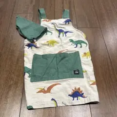 120 恐竜柄 子供用エプロン