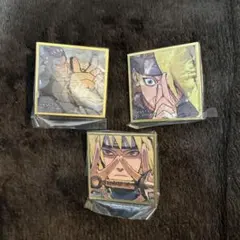 NARUTO 豆ガシャ色紙　3点　波風ミナト　マイト・ガイ　デイダラ　ガチャ
