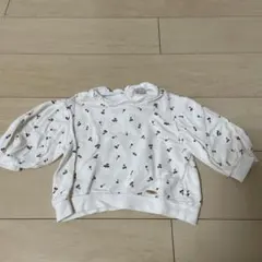 プティマイン さくらんぼ柄　白　トレーナー