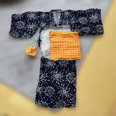 花火模様のキッズ浴衣セット