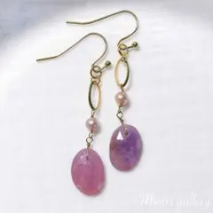 ハニーフラット様 1点のみ✧︎ルビーローズカット ピアス - メルカリ