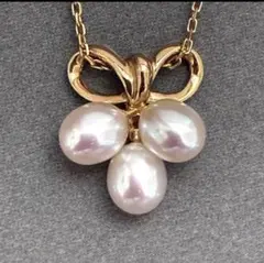MIKIMOTO K18YG リボンモチーフ パール ペンダントトップ 希少のサムネイル