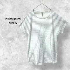 インティミッシミ Tシャツ ホワイト ブラック ボーダー 涼しげ s6232