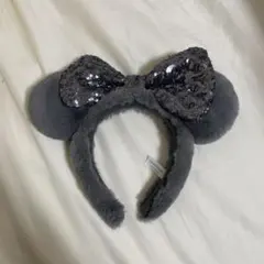 ディズニー グレー リボン カチューシャ ミニー