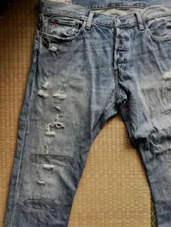 ポロラルフローレン　ダメージ加工 デニムパンツ
