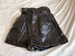 GRL レザーショートパンツ 黒
